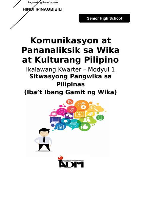 Filipino sa pamamagitan ng malalim na pagsusuri dito at kwalitatibong pag-aanal isa. . Pananaliksik tungkol sa wika at kulturang pilipino pdf